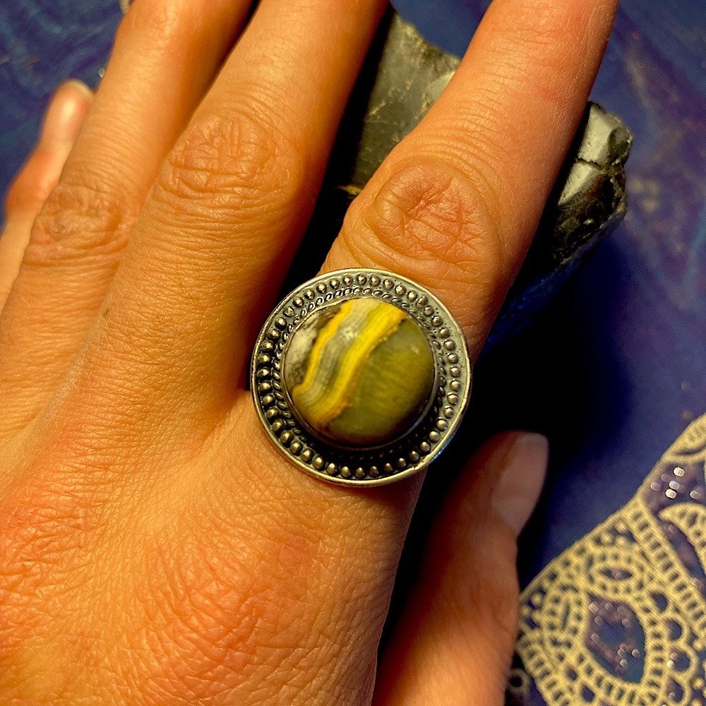 Beautiful BumbleBee Jasper Ring 🐝